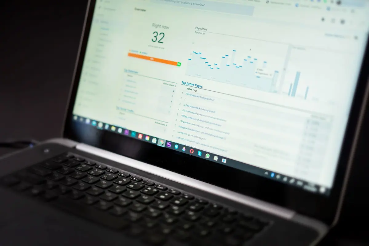 SEO Company in Salem - SEO specialist reviewing a search analytics dashboard on a laptop