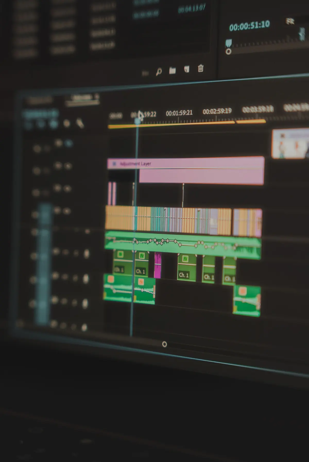 Video Editing Services in Salem - Video editor working on a timeline